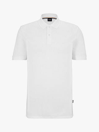 BOSS Pallas Regular Fit Polo Shirt, White
