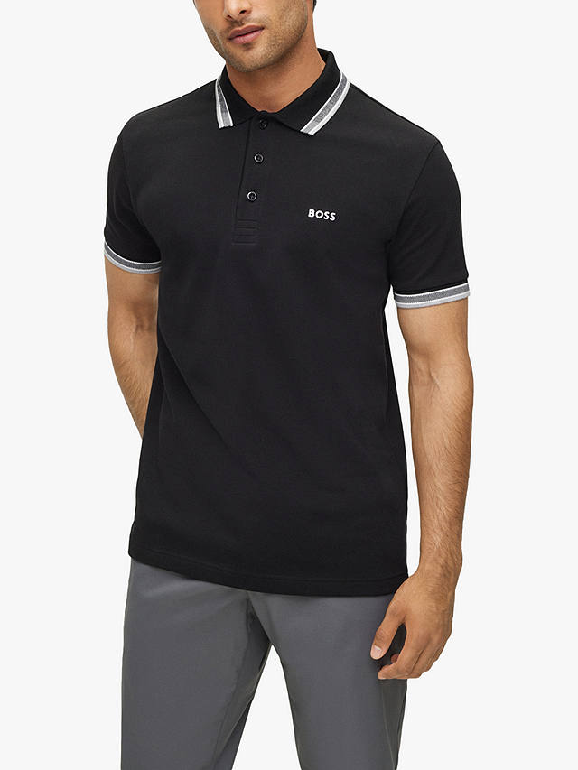 BOSS Paddy Short Sleeve Polo Shirt, Black