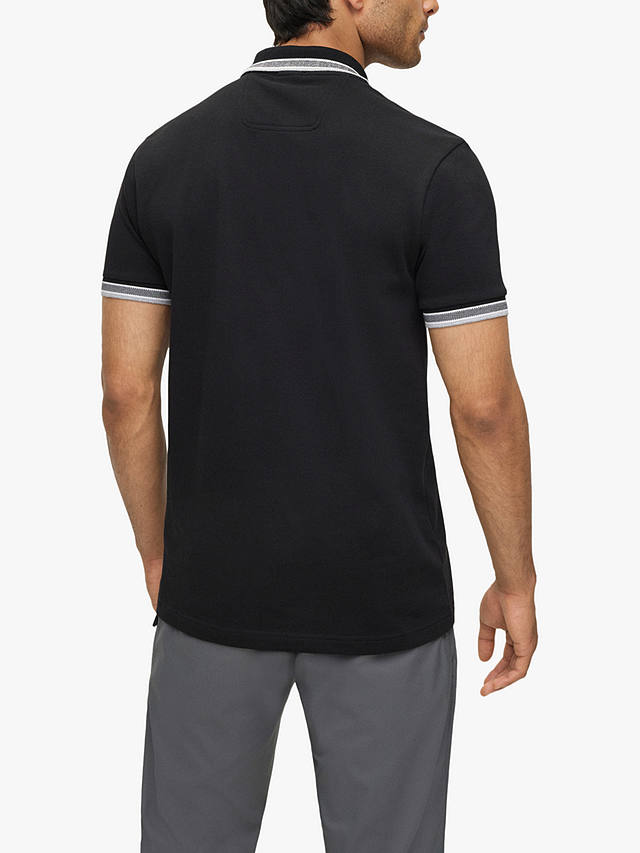 BOSS Paddy Short Sleeve Polo Shirt, Black at John Lewis & Partners