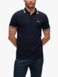 BOSS Paddy Short Sleeve Polo Shirt, Dark Blue