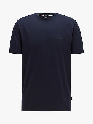 BOSS Regular Fit Cotton T-Shirt, Dark Blue