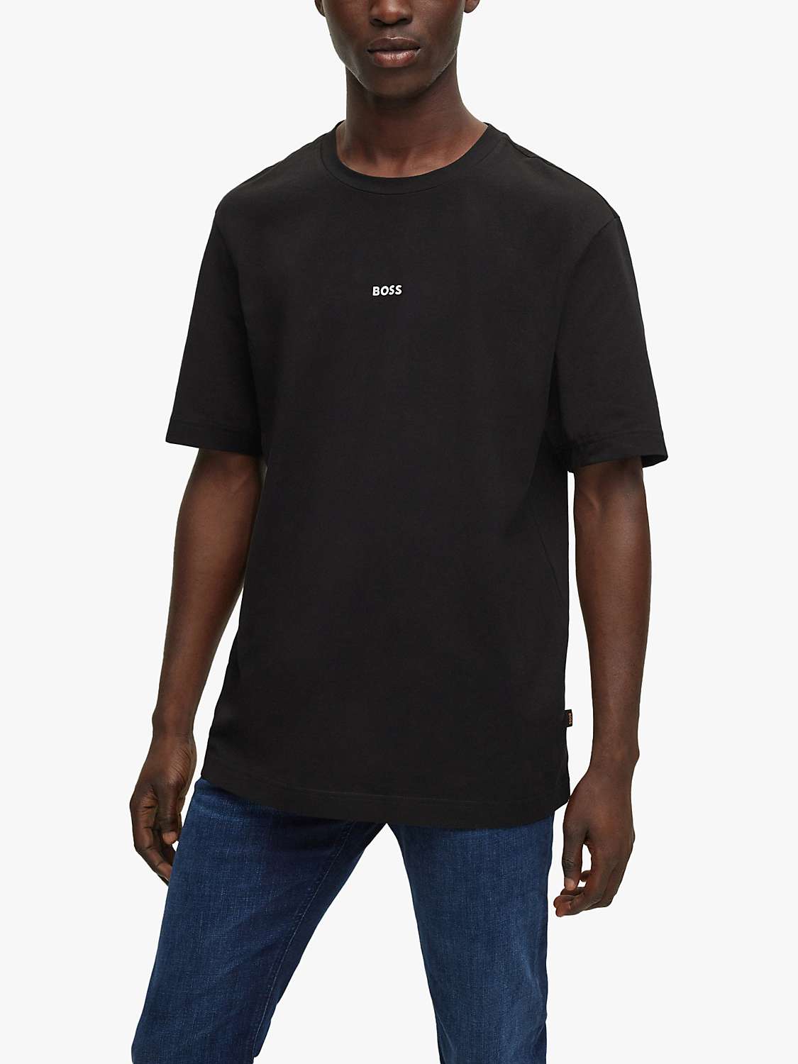 BOSS TChup Logo T-Shirt, Black at John Lewis & Partners