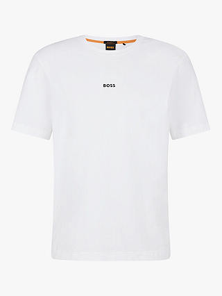 BOSS TChup Logo T-Shirt, White at John Lewis & Partners