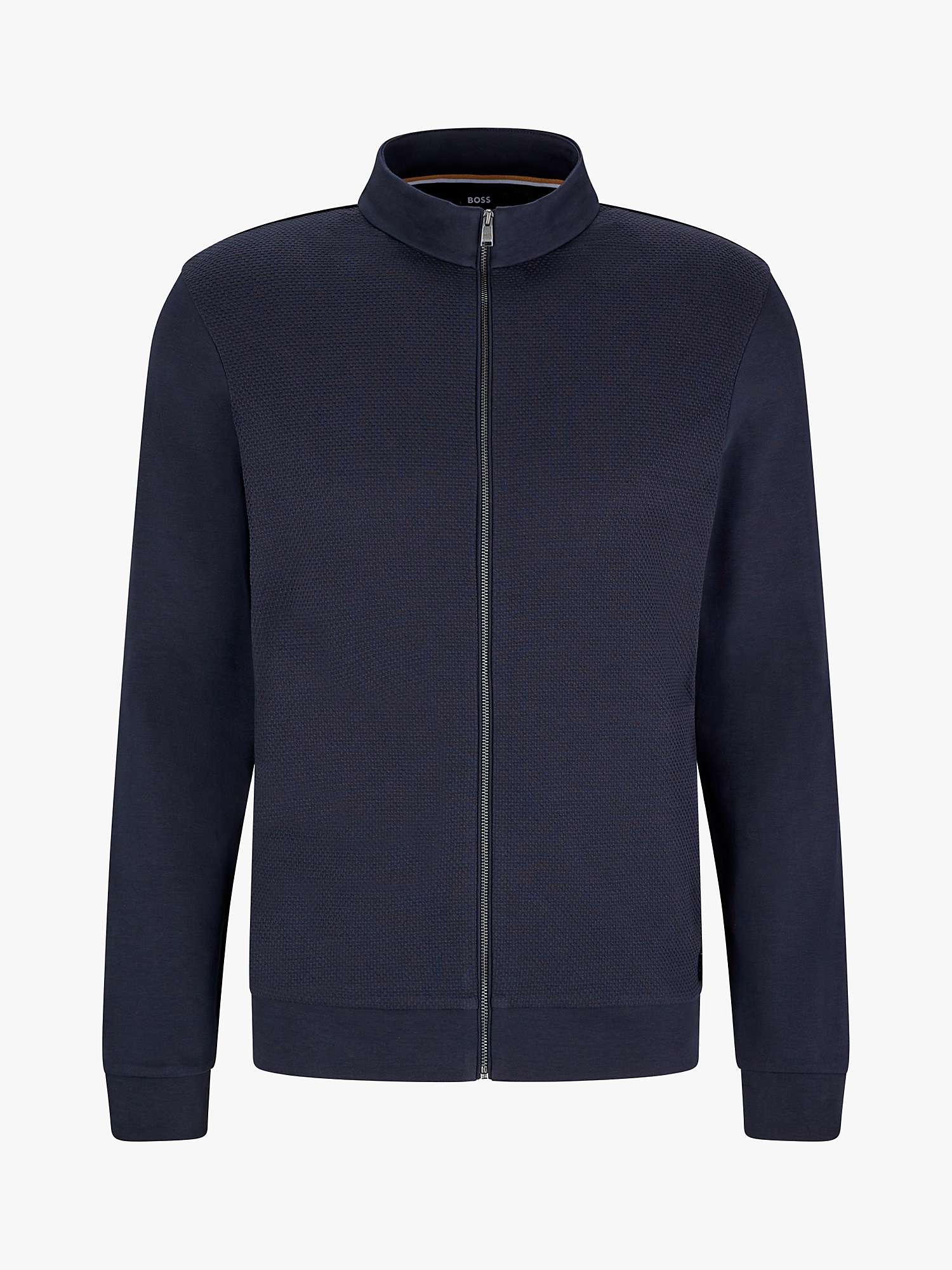 Buy BOSS Skiles Zip Through Sweatshirt, Dark Blue Online at johnlewis.com