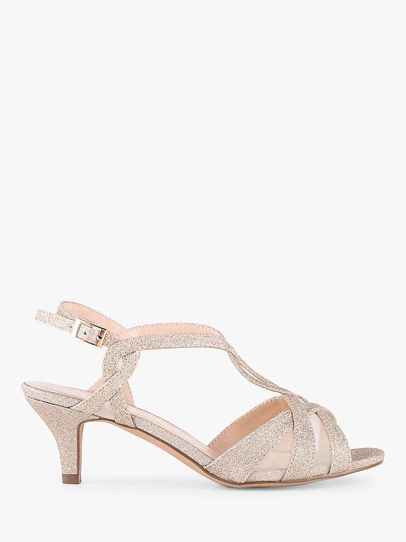 Womens Shoes Heels Sandal heels Natural Paradox London Nelly Wide Fit Low Heel Sandal in Champagne 