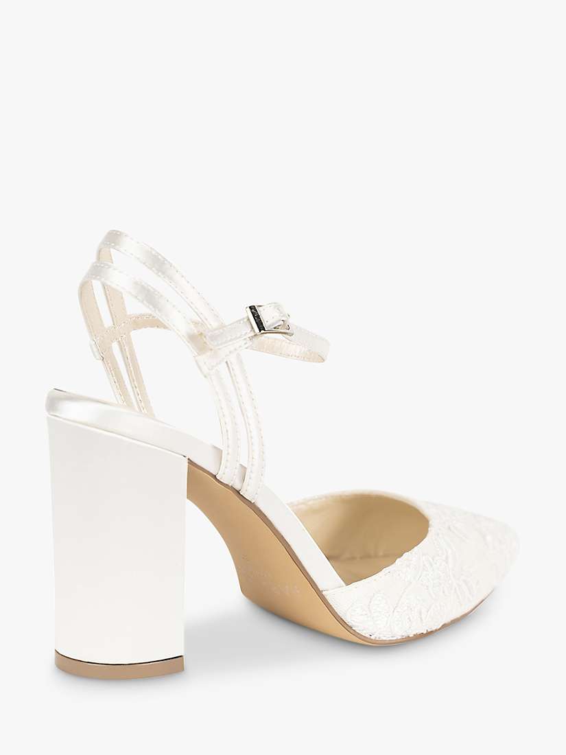 Buy Paradox London Fauna Satin and Lace High Block Heel Shoes, Ivory Online at johnlewis.com