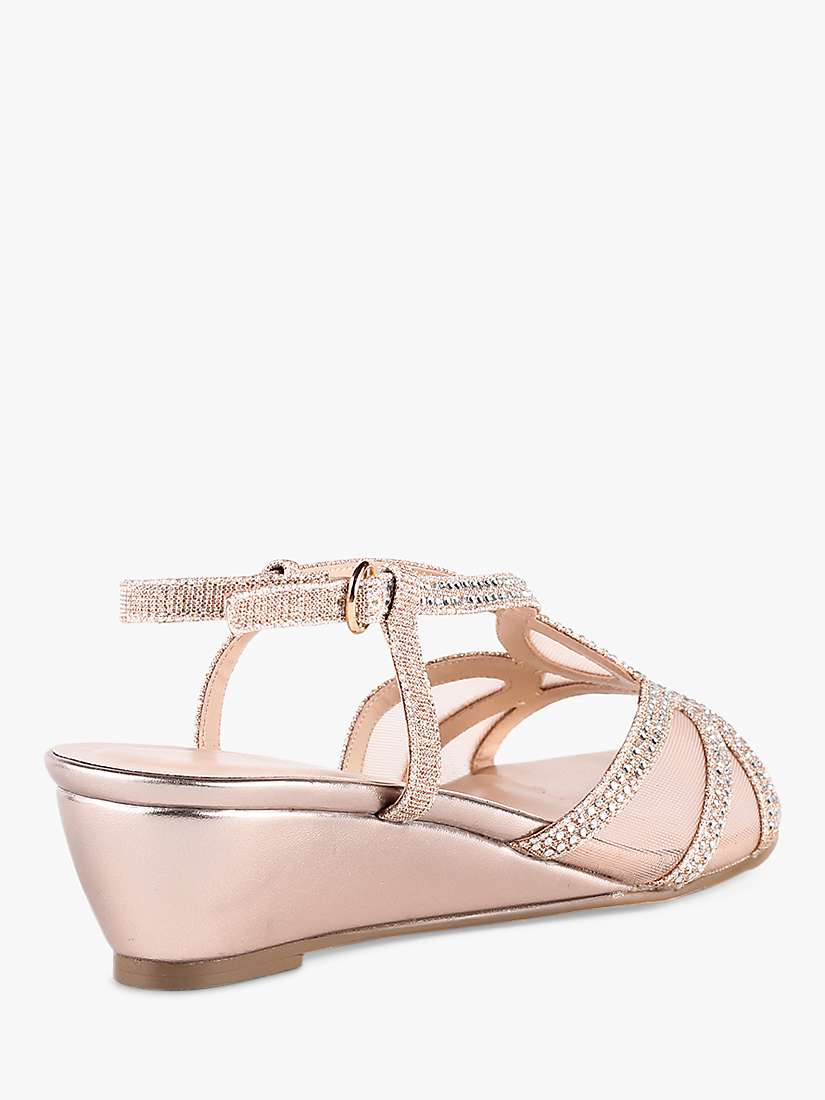 Paradox London Justine Glitter Low Heel Wedge Sandals, Champagne at ...