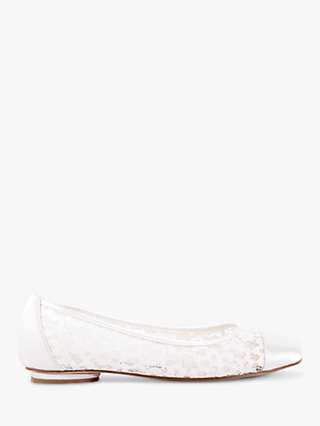 Paradox London Sweetie Satin and Lace Ballet Pumps, Ivory