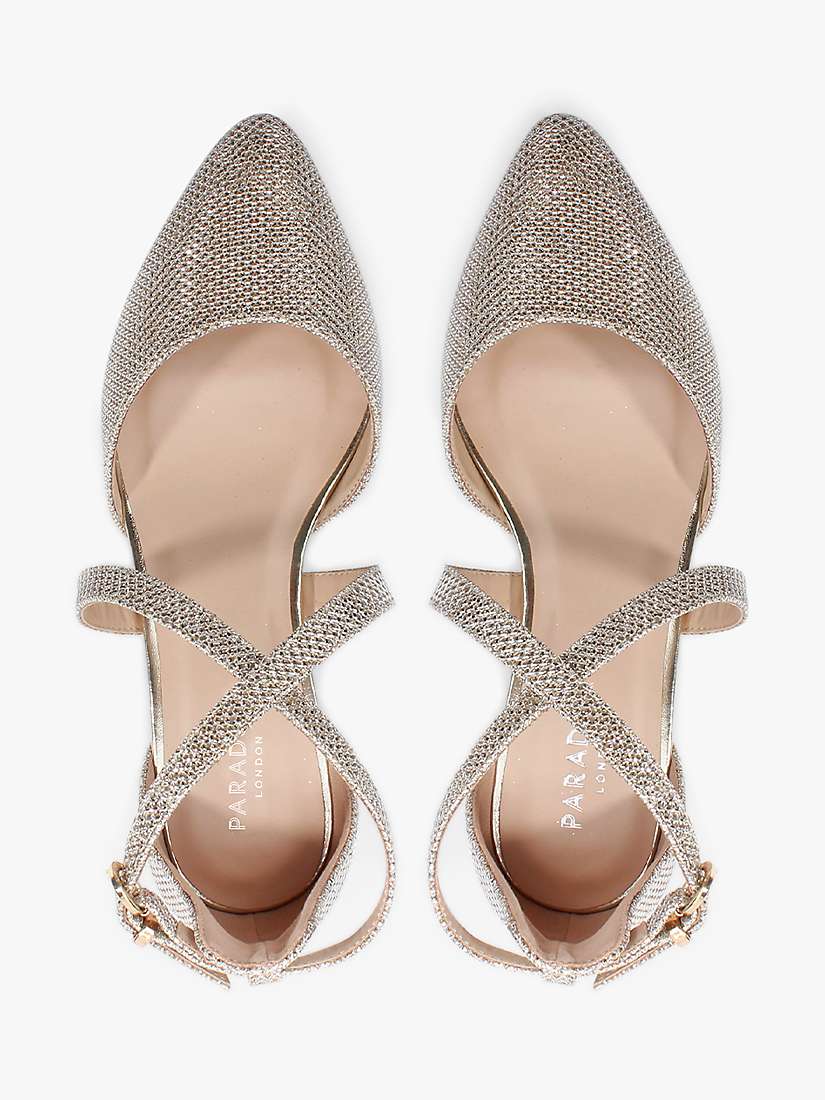 Buy Paradox London Francis Wide Fit Glitter Block Heel Court Shoes Online at johnlewis.com