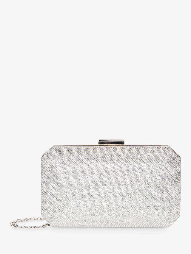 Paradox London Dulcie Box Clutch Bag, Silver
