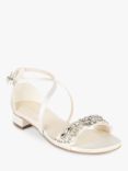 Paradox London Elyse Satin Flat Cross Strap Sandals, Ivory