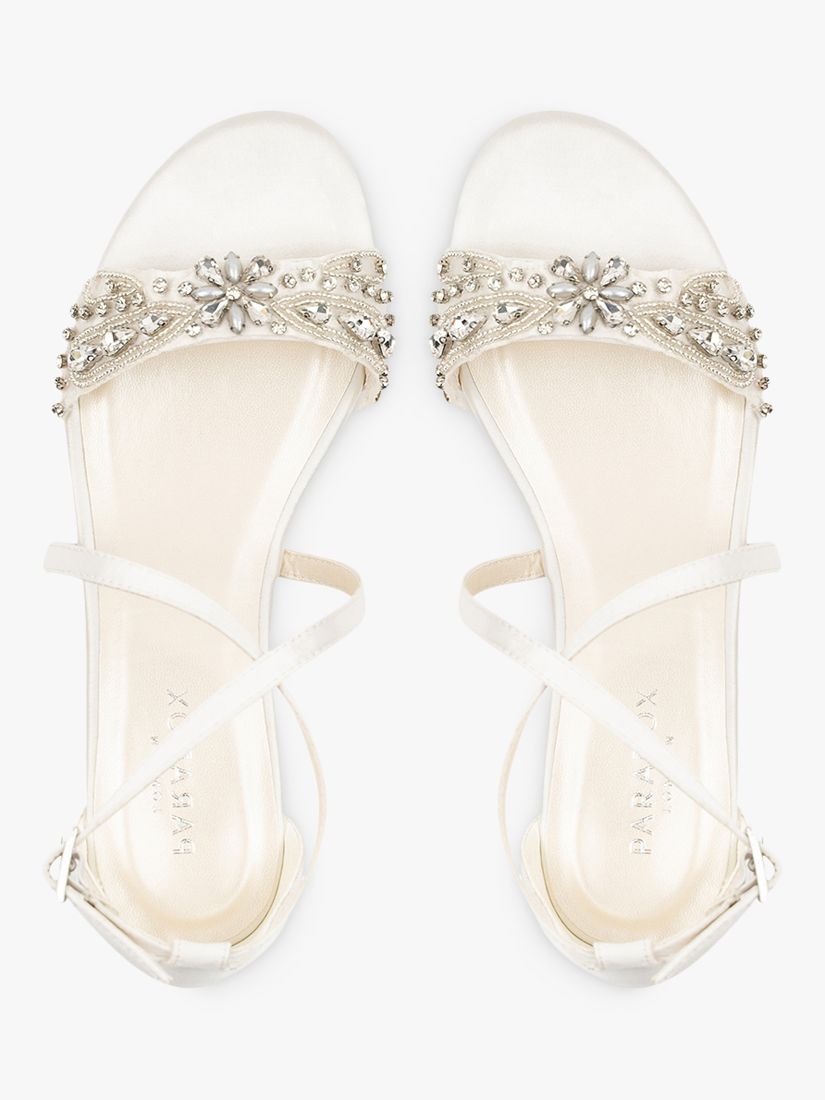 Buy Paradox London Elyse Satin Flat Cross Strap Sandals, Ivory Online at johnlewis.com