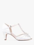 Paradox London Beccy Dyeable Satin Extra Wide Fit Mid Heel Sandals, Ivory
