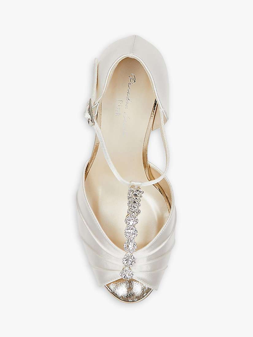 Buy Paradox London Beccy Dyeable Satin Extra Wide Fit Mid Heel Sandals, Ivory Online at johnlewis.com