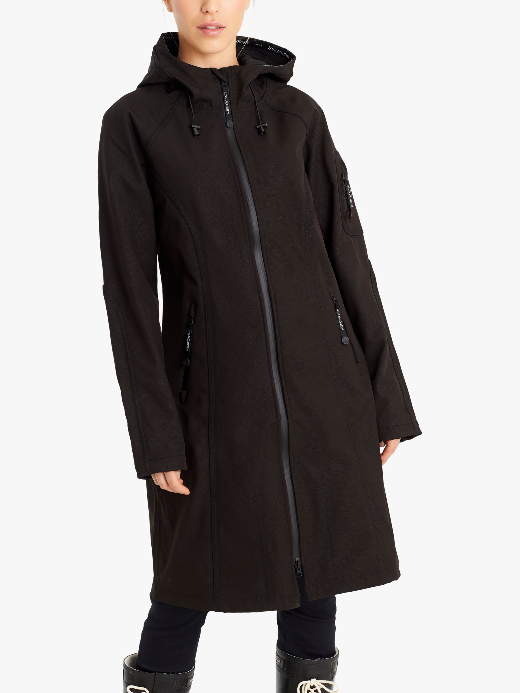 Ilse Jacobsen Hornbæk 37 Long Raincoat, Black at John Lewis & Partners