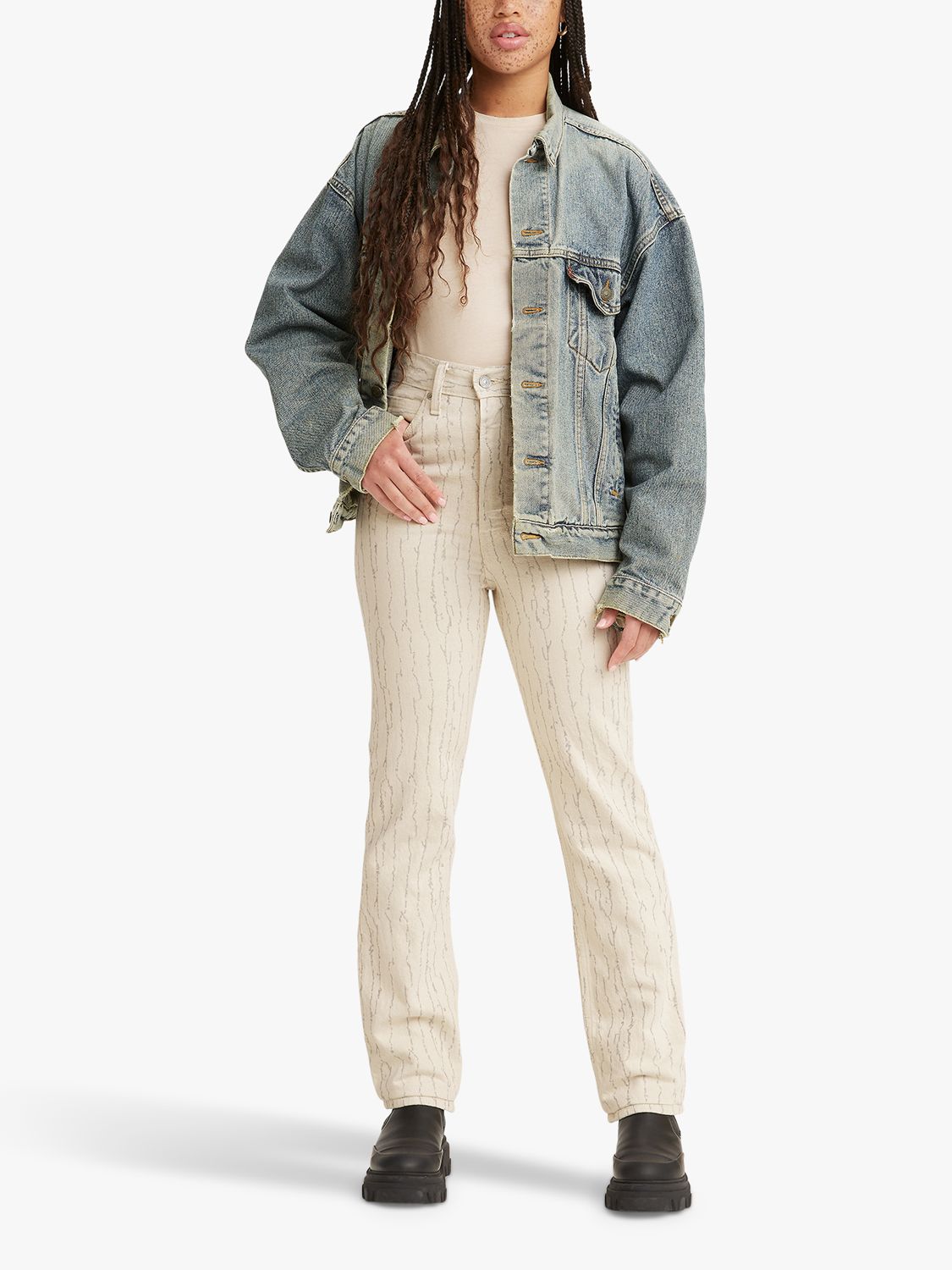 Levi's WellThread 70's Straight Cut Stripe Jeans, Amber Flower