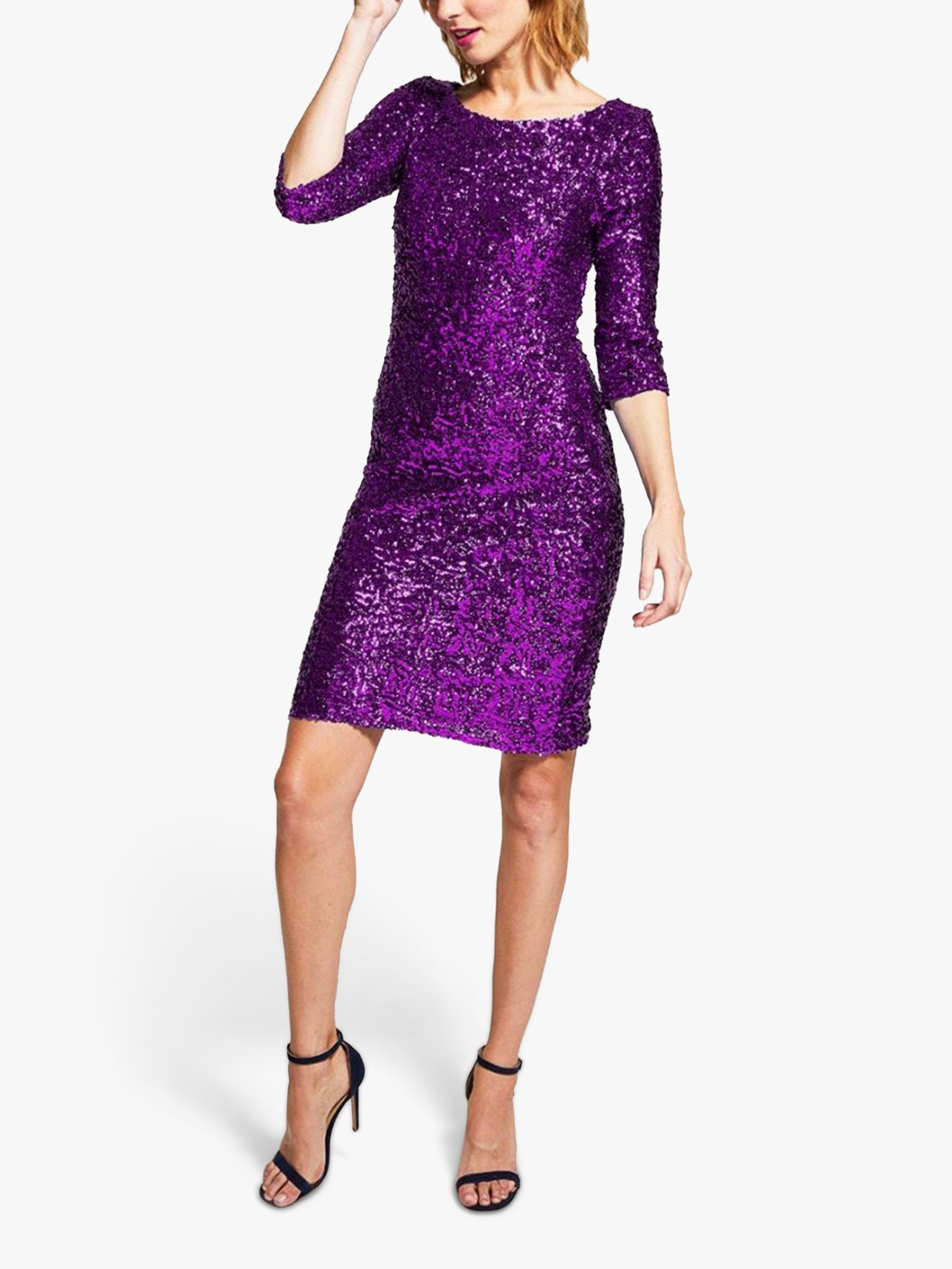 HotSquash Sequin Embellished Dress, Purple