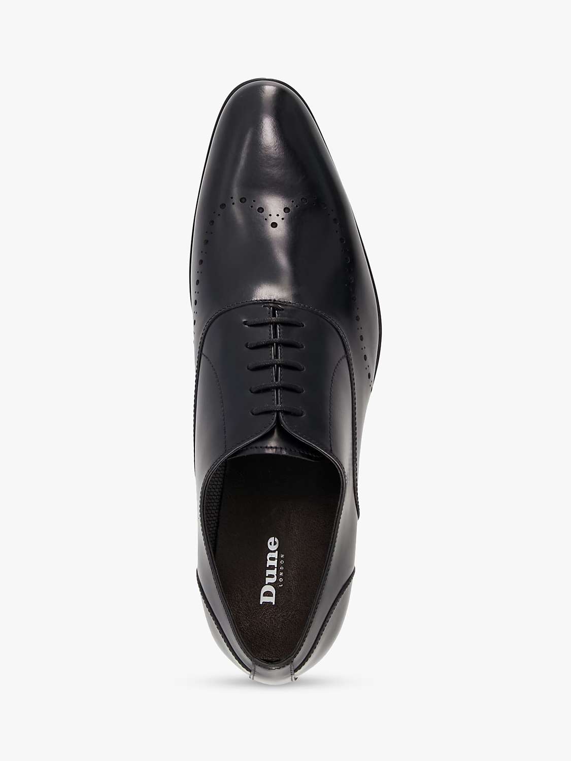 Dune Syconn Leather Brogue Shoes, Black at John Lewis & Partners