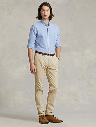 Polo Ralph Lauren Custom Fit Checked Stretch Poplin Shirt, Blue