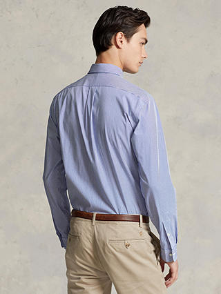 Polo Ralph Lauren Poplin Custom Fit Stripe Shirt, Blue
