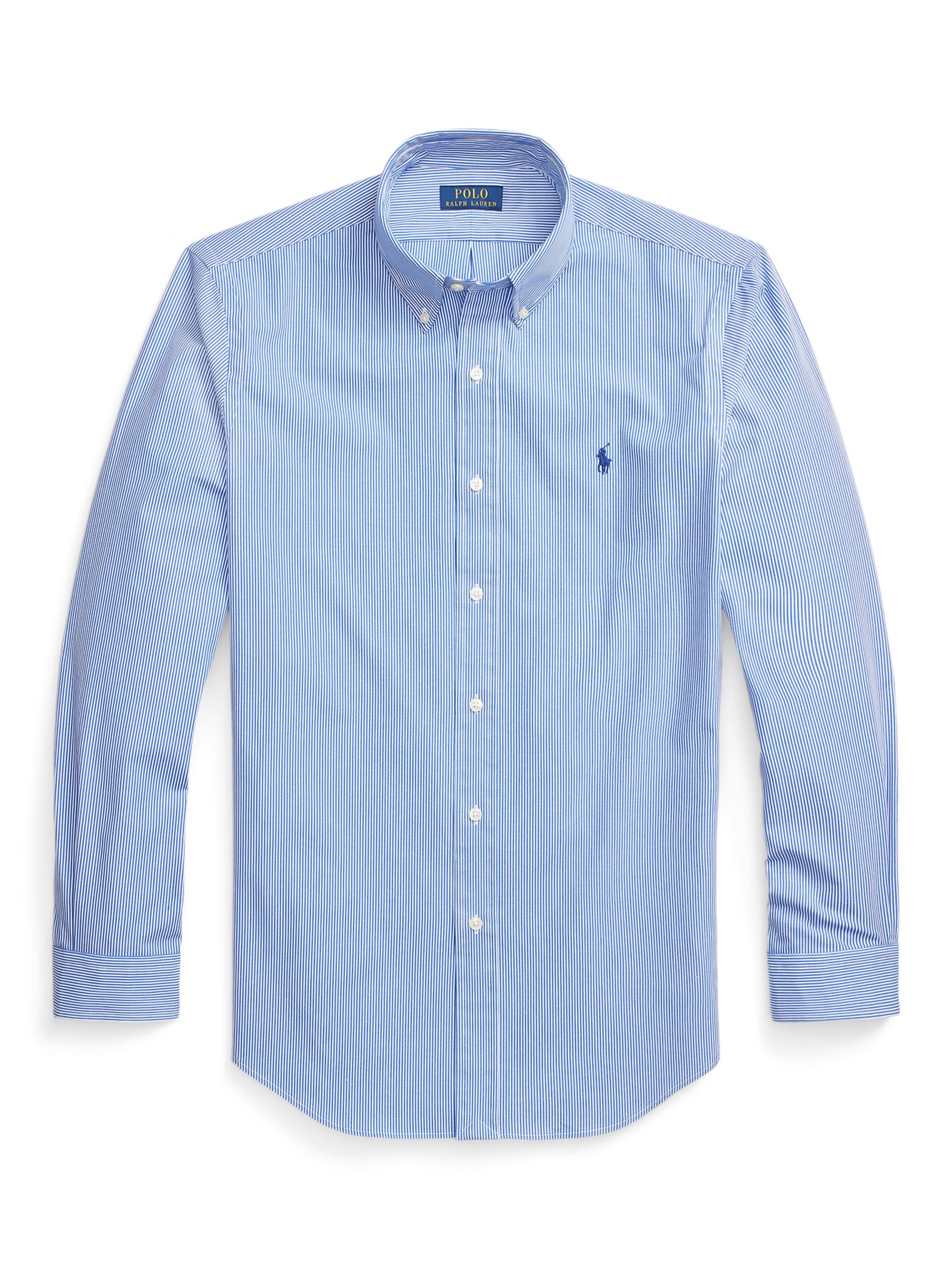 Polo Ralph Lauren Poplin Slim Stripe Shirt, Blue, S