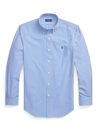 Polo Ralph Lauren Poplin Custom Fit Stripe Shirt, Blue