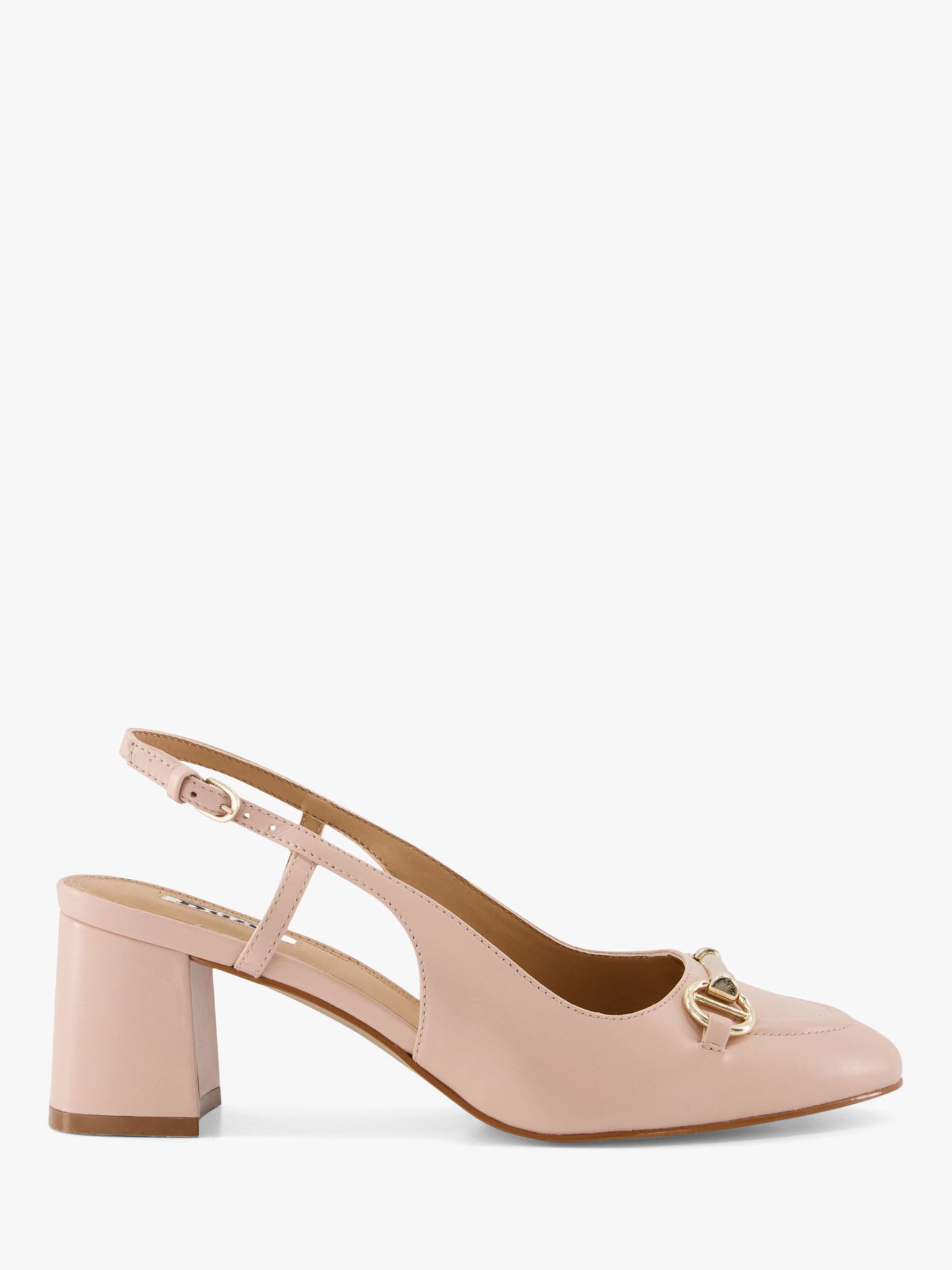 Dune Cassie Leather Slingback Court Shoes, Nude at John Lewis & Partners