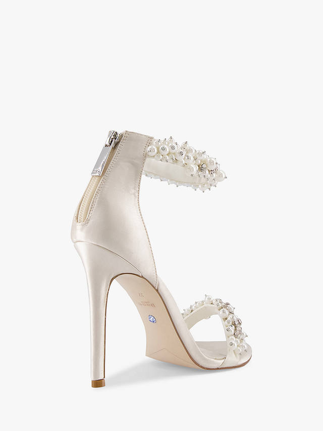 Dune Bridal Collection Marriage Pearl Embellished Stiletto Heel Sandals, Ivory