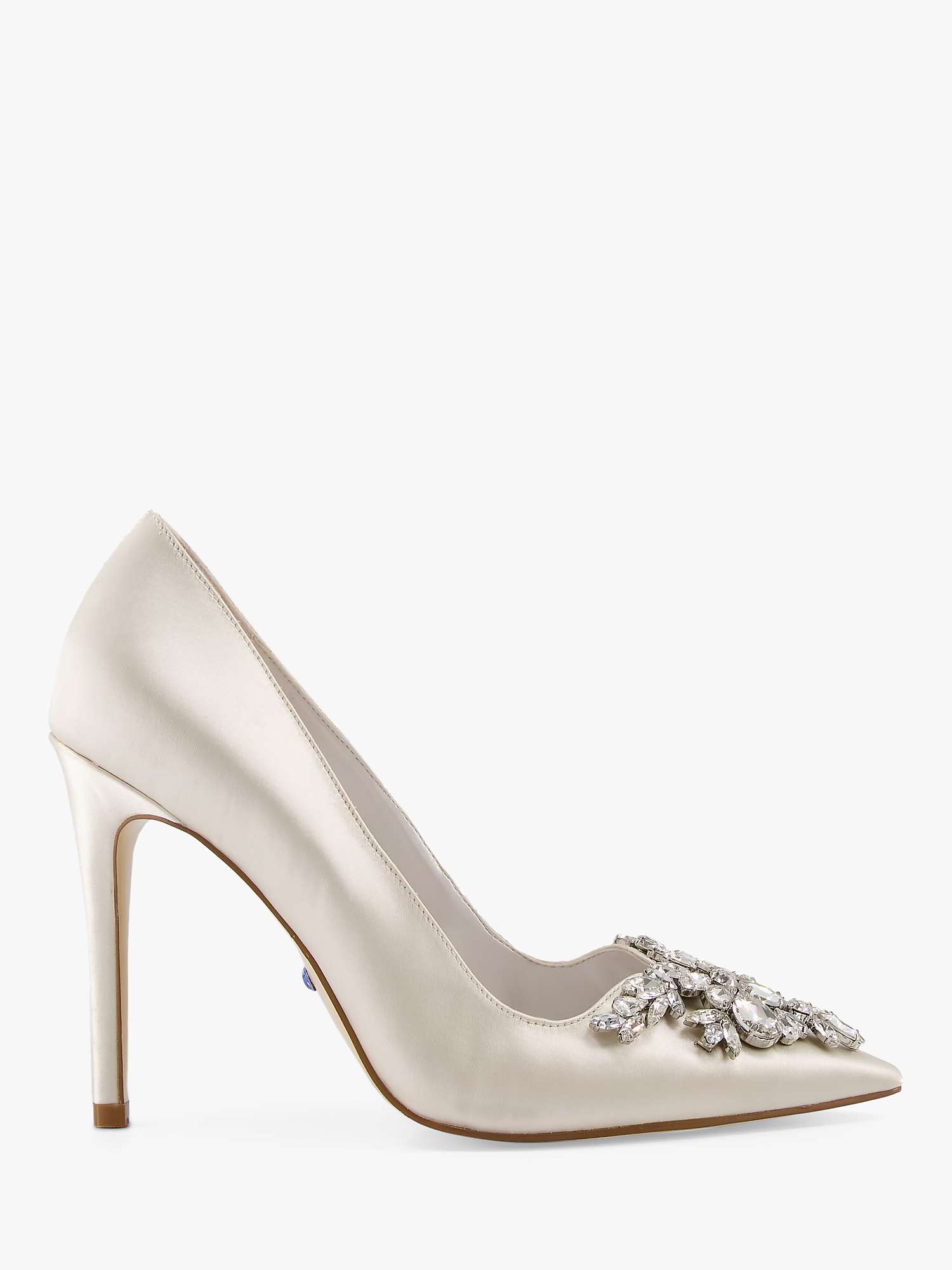 Buy Dune Bridal Collection Affection Satin Embellished Detail Court Shoes, Ivory Online at johnlewis.com