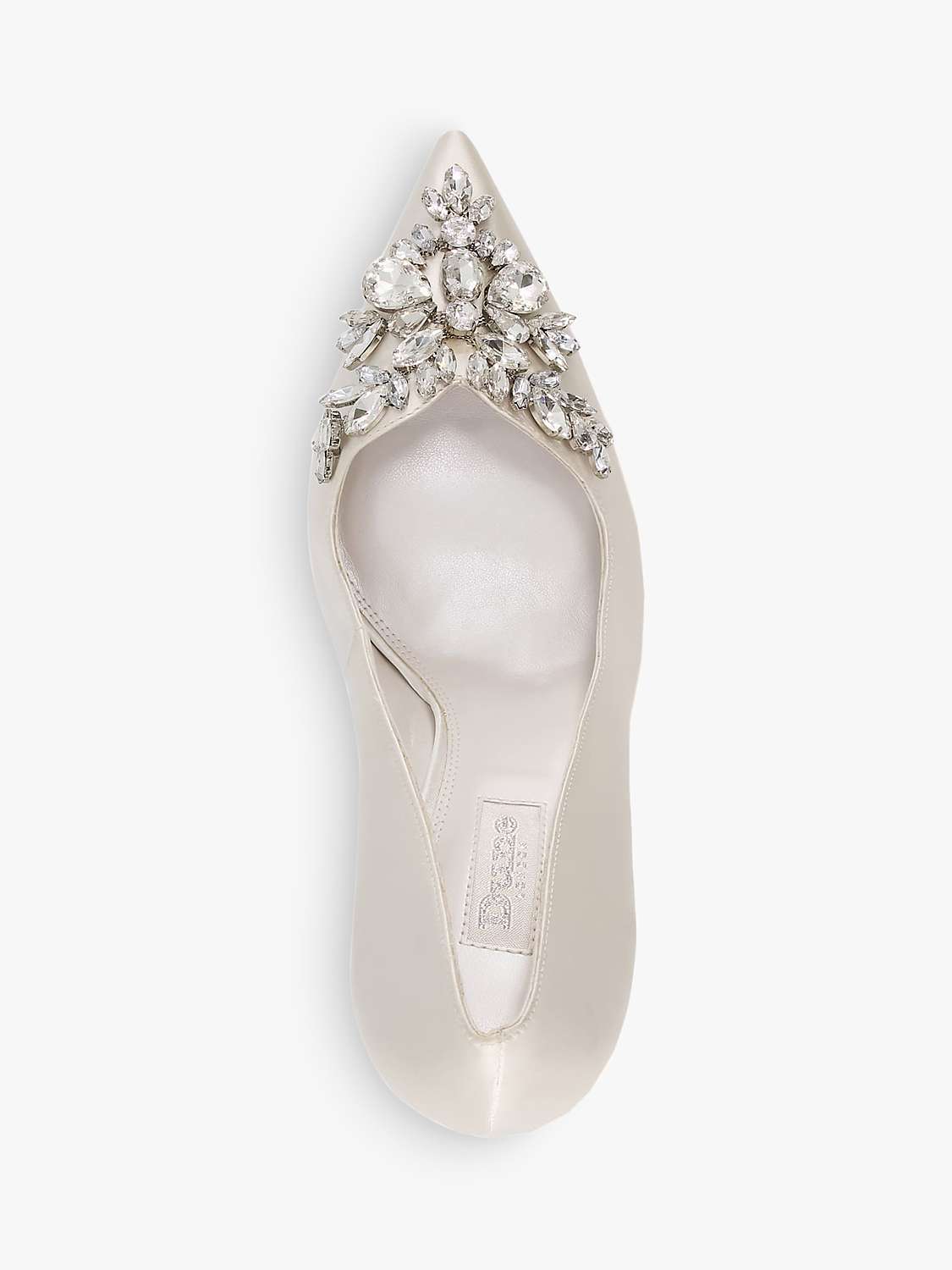 Buy Dune Bridal Collection Affection Satin Embellished Detail Court Shoes, Ivory Online at johnlewis.com