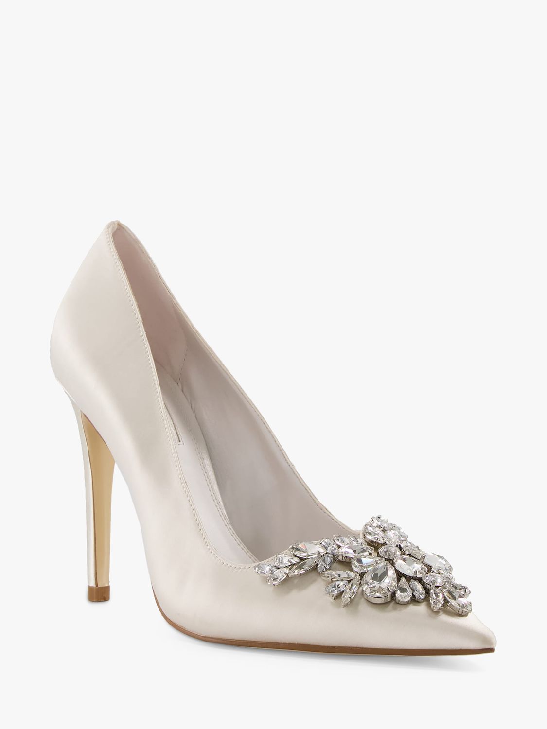 Dune Bridal Collection Affection Satin Embellished Detail Court Shoes ...