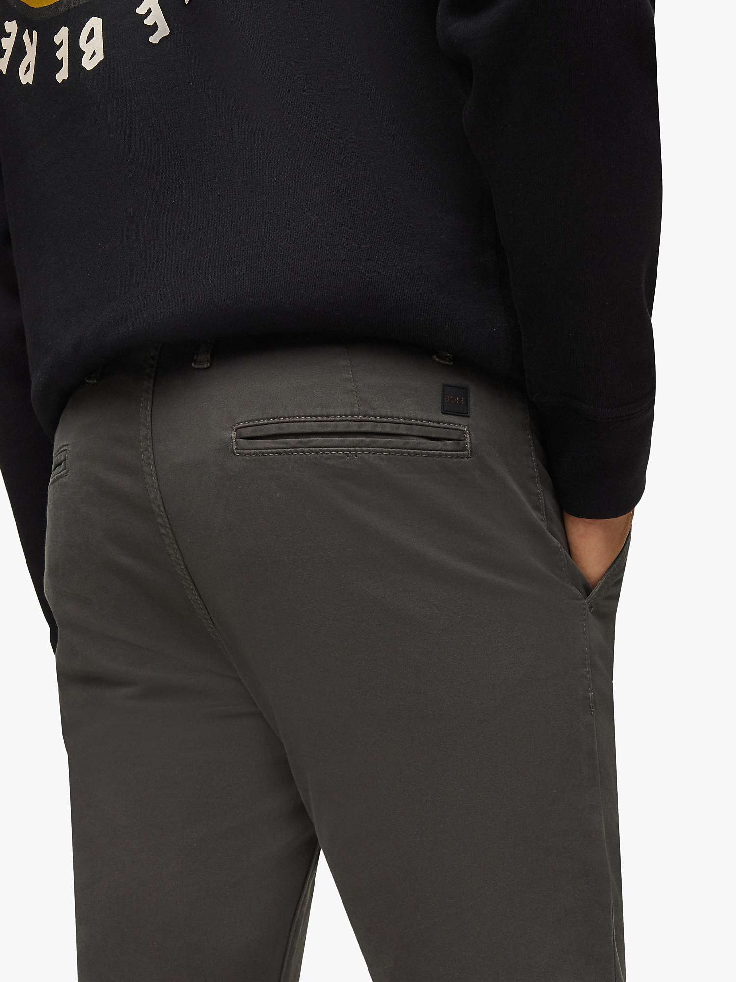 Buy BOSS Schino Taber Slim Chinos, Charcoal Online at johnlewis.com