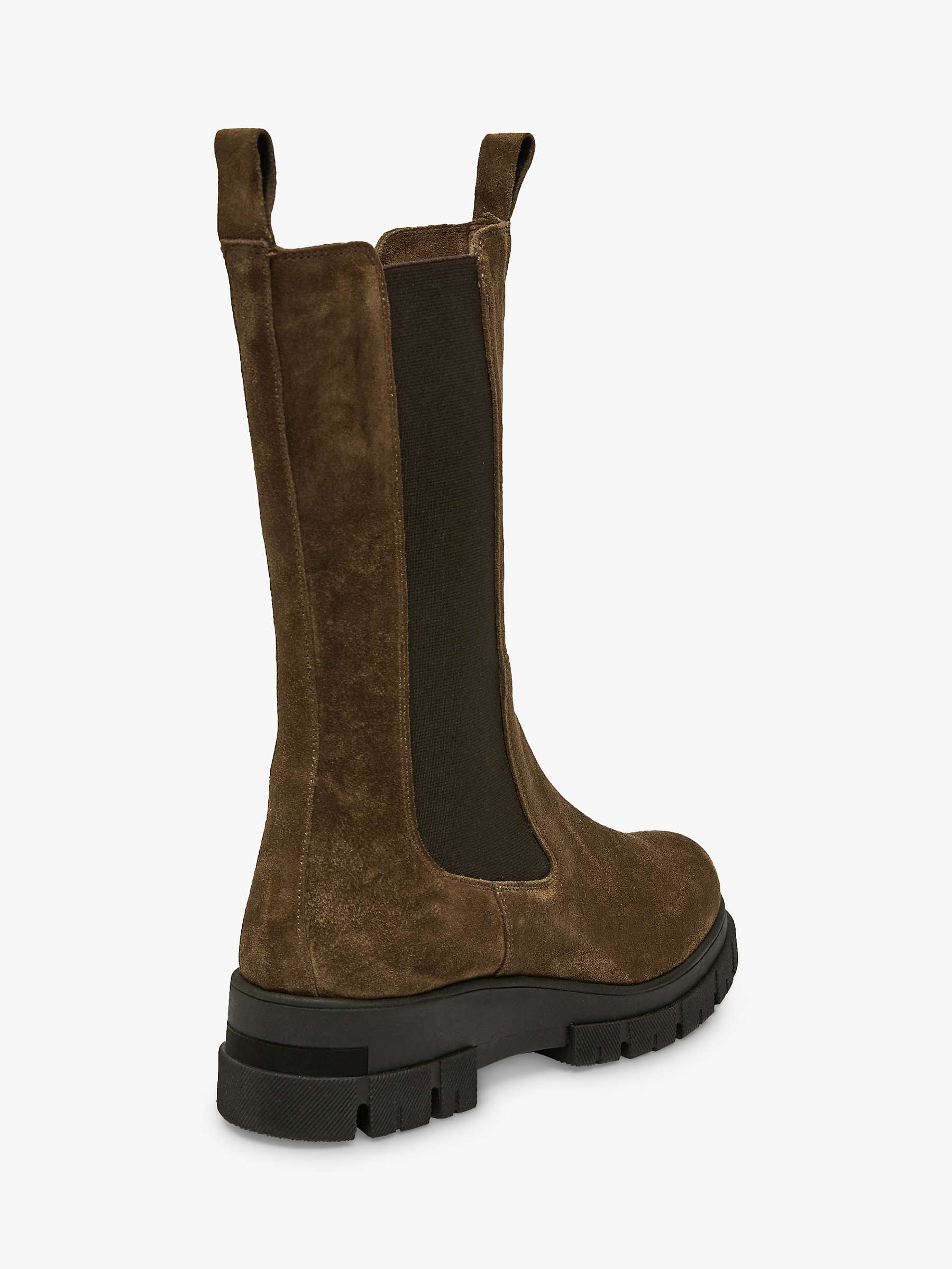 Buy Celtic & Co. Suede Chunky Tall Chelsea Boots, Tanners Brown Online at johnlewis.com