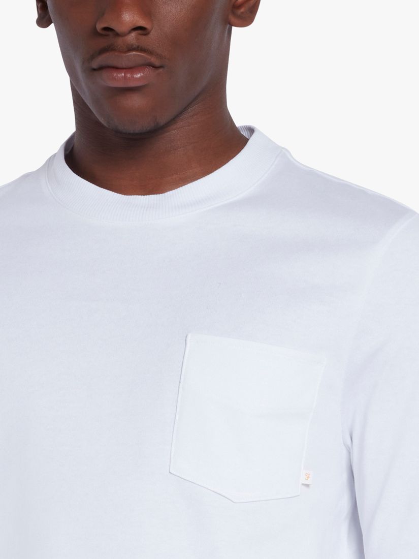 Farah Weymouth Long Sleeve Organic Cotton T-Shirt, White, S