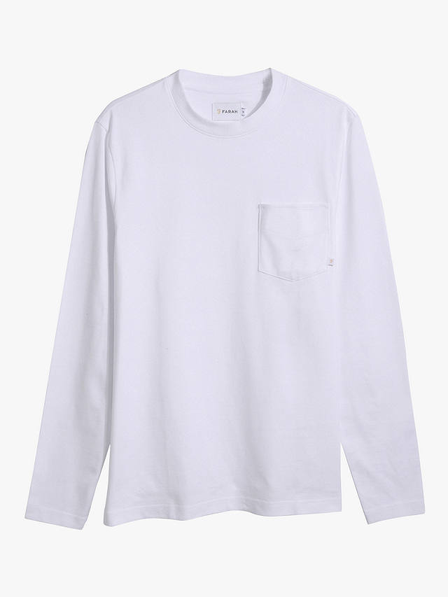 Farah Weymouth Long Sleeve Organic Cotton T-Shirt, White