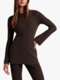 Forever New Emmy Long Sleeve Knitted Top, Bitter Chocolate