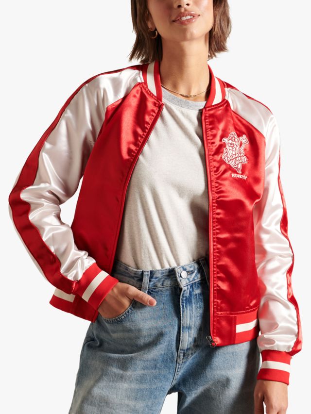 Superdry Original & Vintage Suika Soda Pop Bomber Jacket, Red/Multi, 8