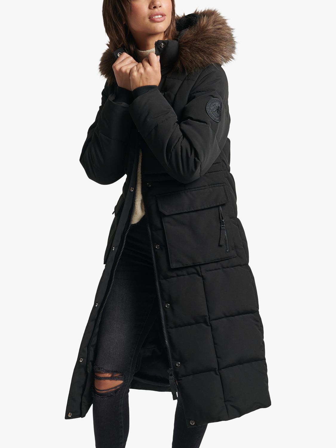 Brown L NoName Long coat discount 96% WOMEN FASHION Coats Fur 