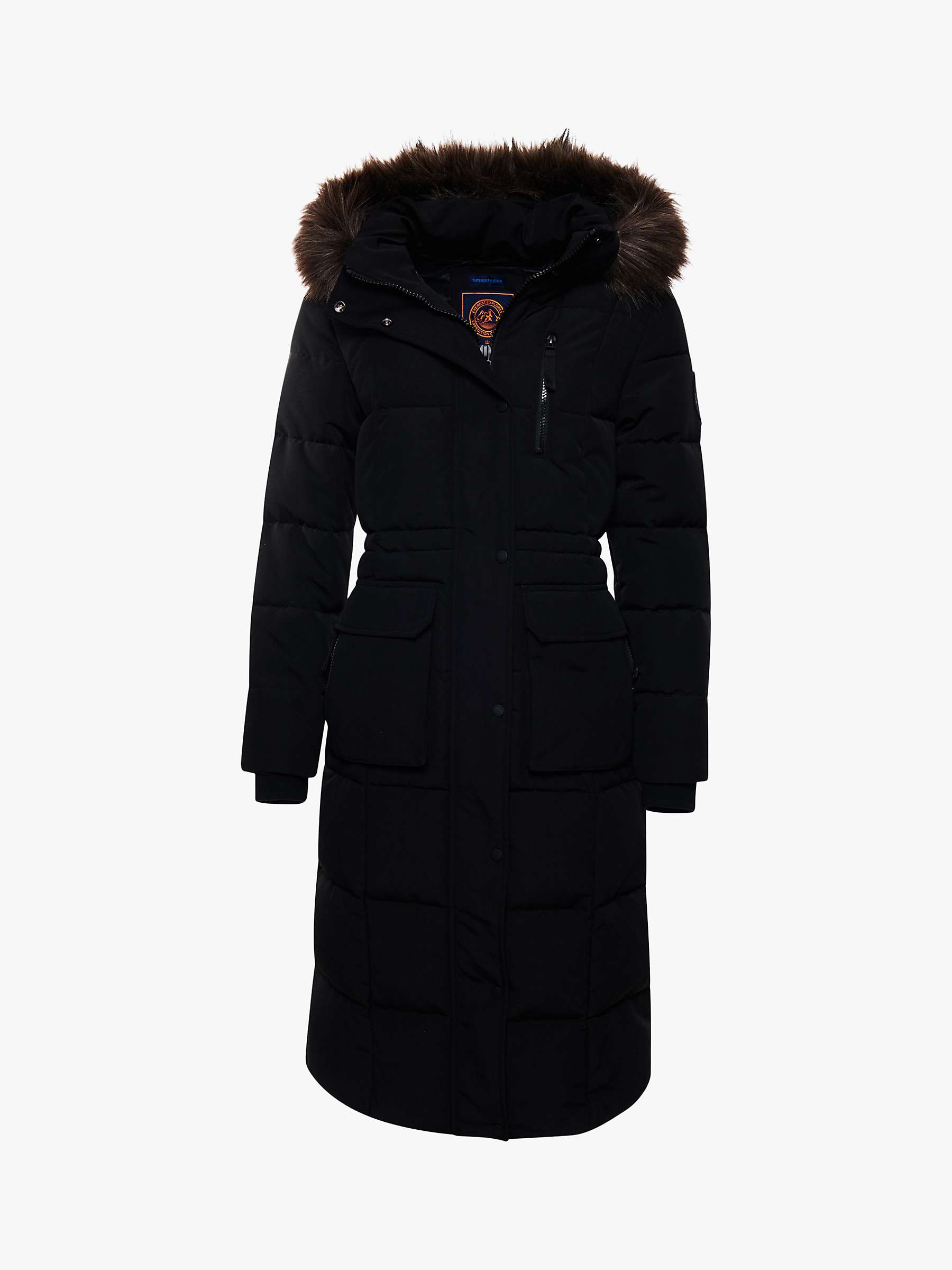 Buy Superdry Original & Vintage Everest Long Line Faux Fur Parka Jacket Online at johnlewis.com