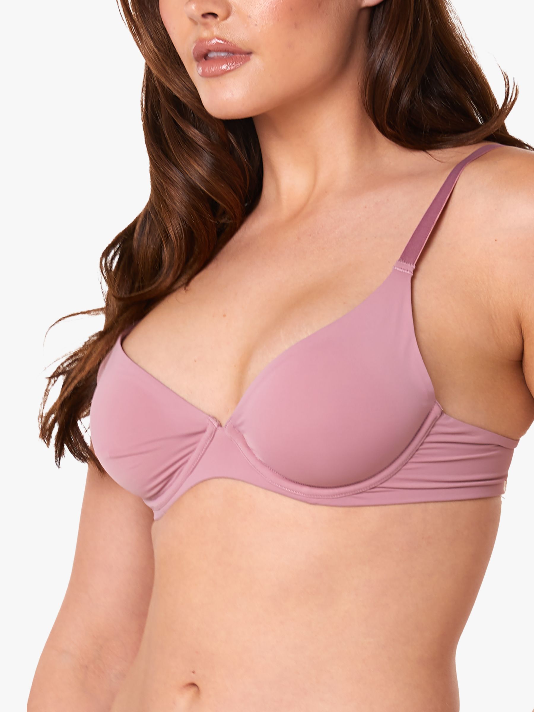 Deja Day Second Skin Eco Microfibre Plunge Bra Rose At John Lewis And Partners