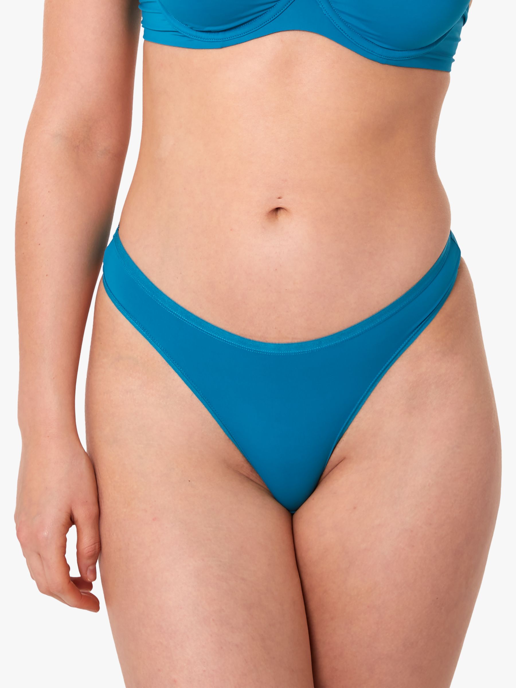 Deja Day Second Skin Eco No-VPL Thong, Teal, 8