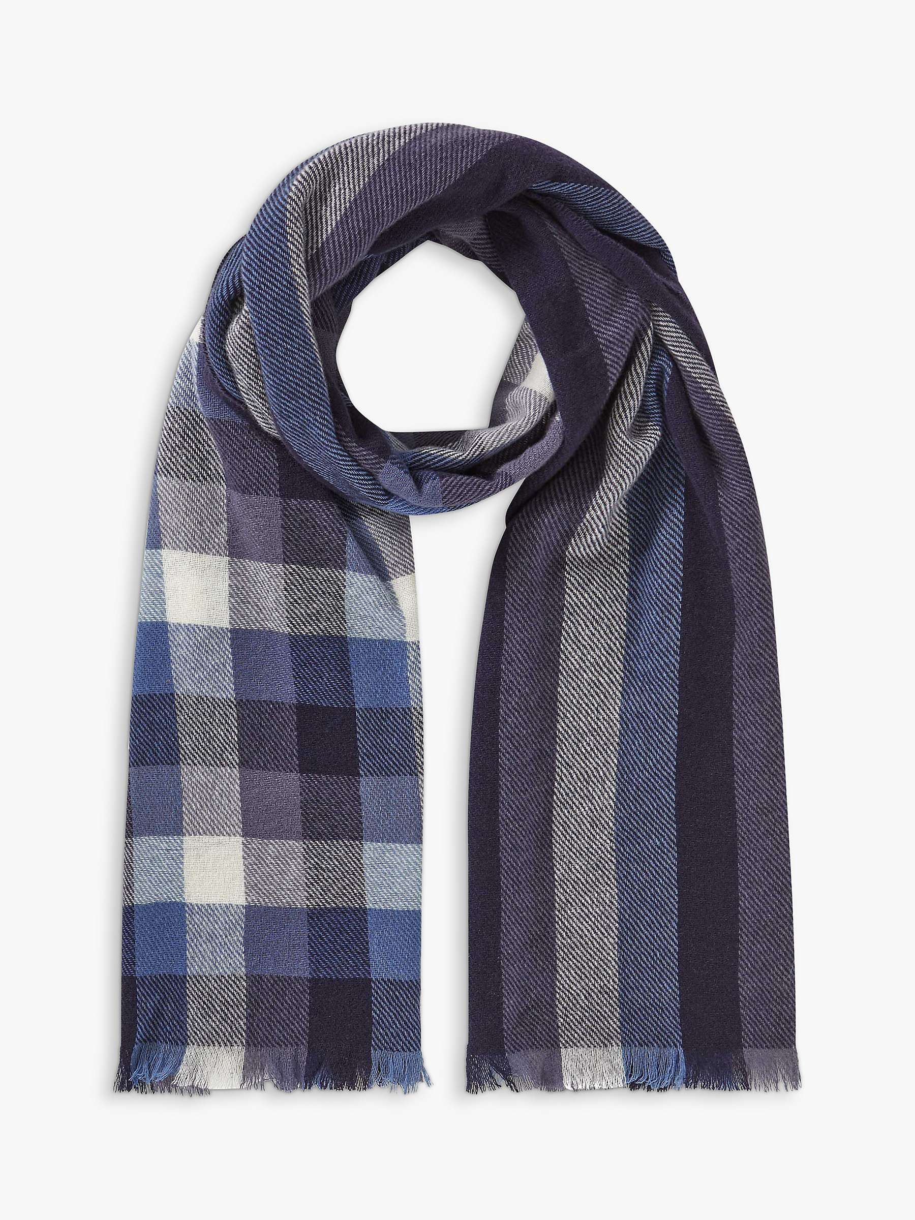 Buy Brora Cashmere Striped and Check Stole Scarf Online at johnlewis.com