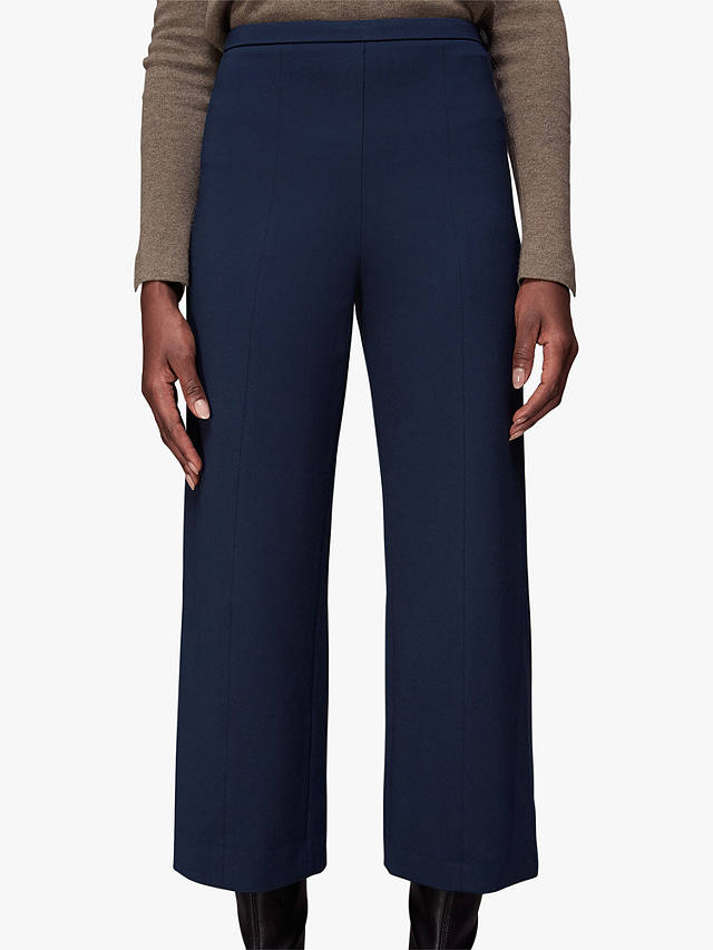 Whistles Camilla Wide Leg Trousers, Navy