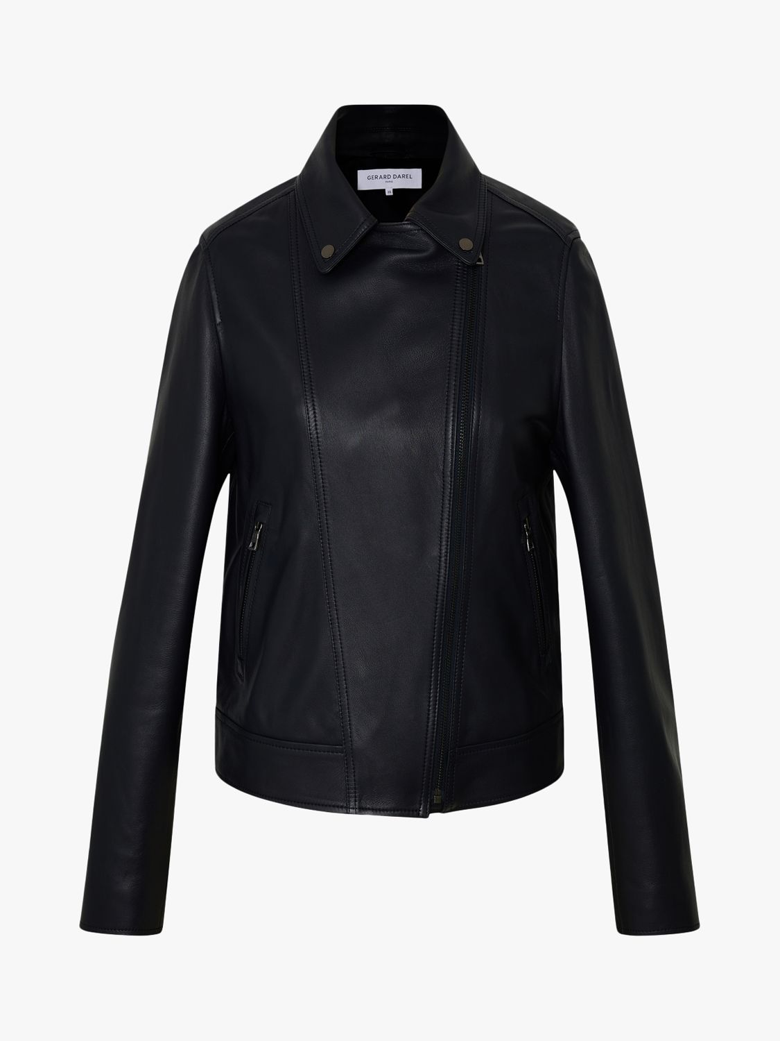 Buy Gerard Darel Maena Leather Jacket, Navy Online at johnlewis.com