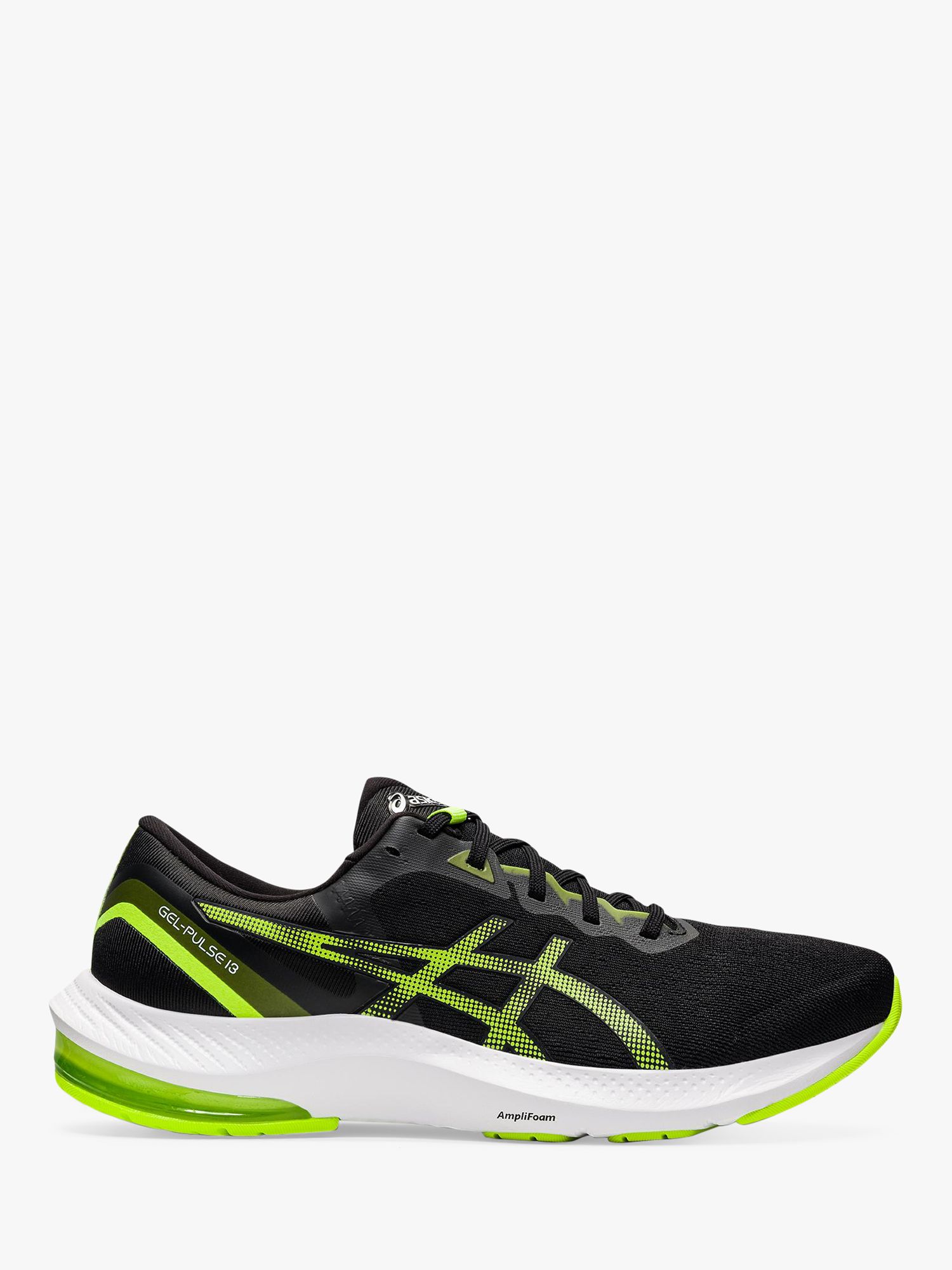 ASICS GEL-PULSE 13 Men's Running Shoes, Black/Hazard Green at John Lewis & Partners