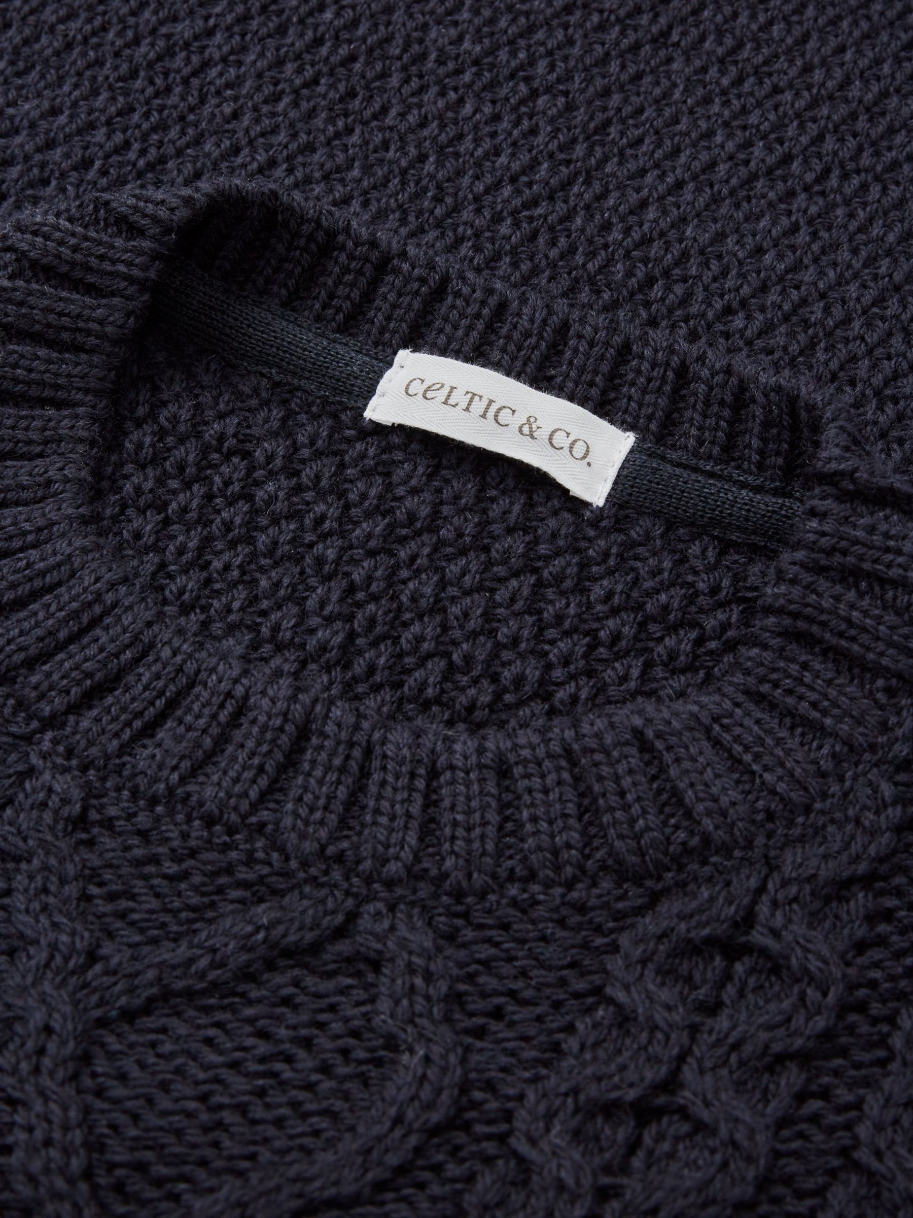 Buy Celtic & Co. Cable Crew Neck Jumper, Dark Navy Online at johnlewis.com