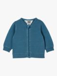 Cotton On Baby Ronnie Zip Through Jumper, Teal Storm