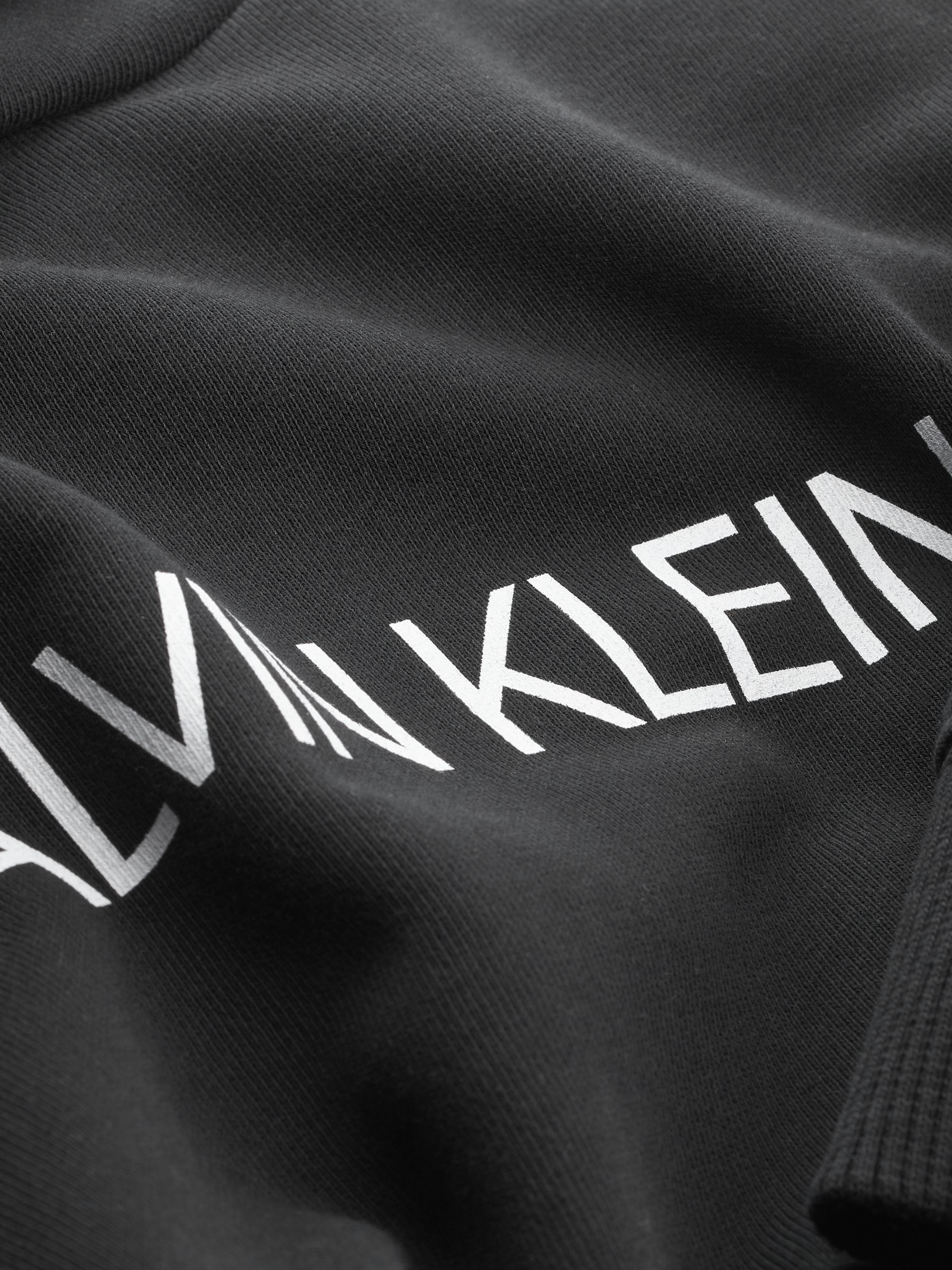 Calvin Klein Kids' Institutional Logo Cotton Hoodie, CK Black, 4 years