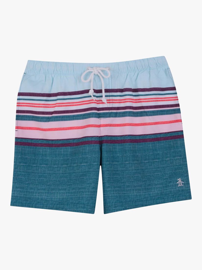 Original Penguin Engineered Stripe Swim Shorts at John Lewis & Partners