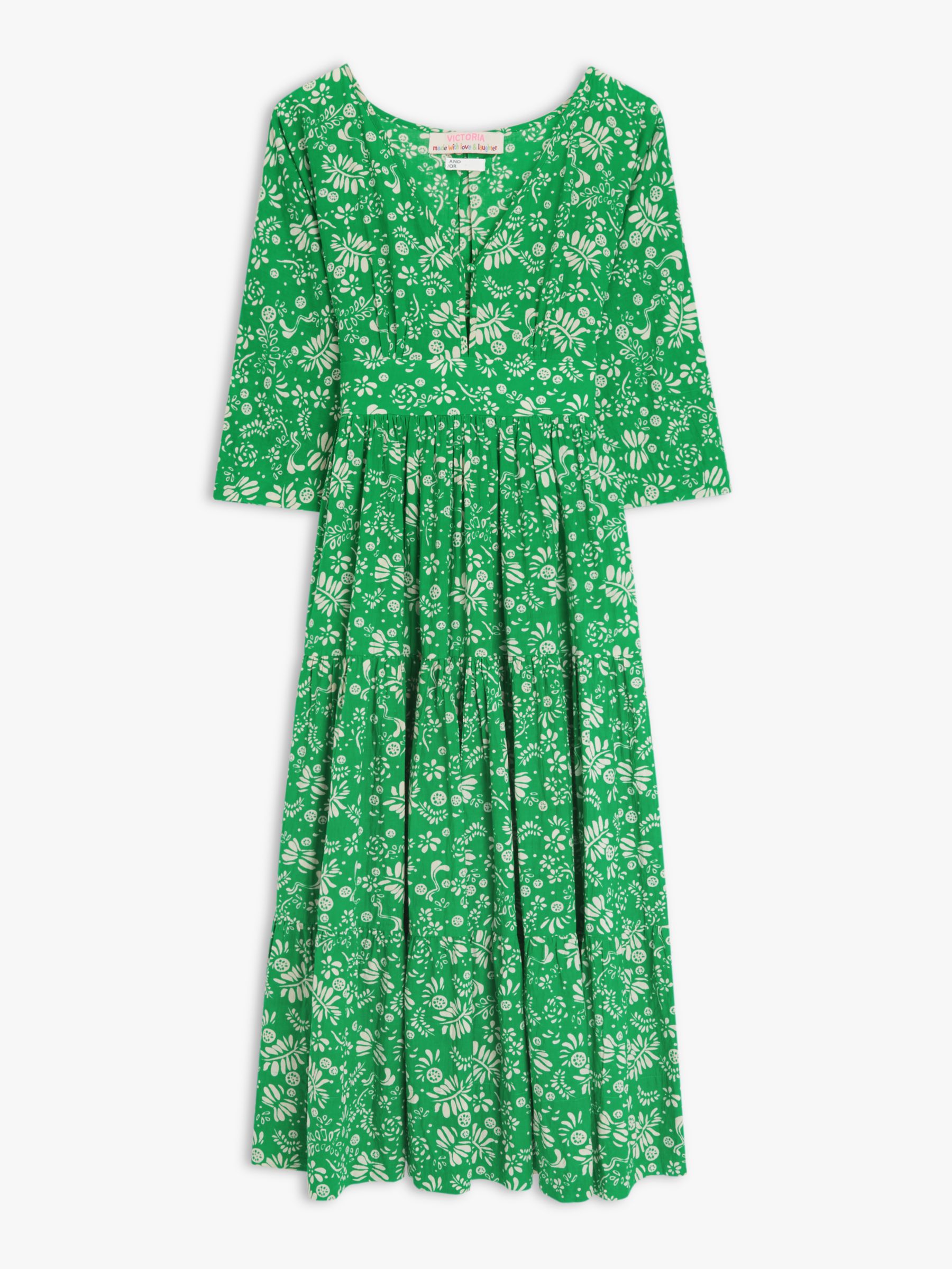 AND/OR La Galeria Elefante Kimono Mexican Fern Print Dress, Green